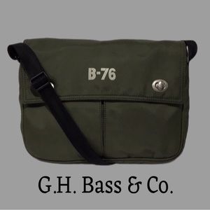 G.H. Bass & Co. “B-76” Nylon Crossbody/Shoulder Bag, Army‎ Green